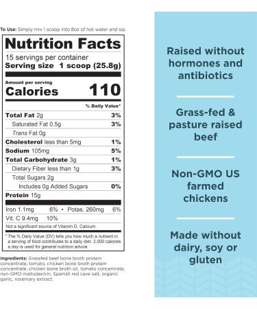 Ancient Nutrition Bone Broth Protein Powder Chicken Soup 15 Servings + Bone Broth Protein Powder Tomato Basil 15 Servings - Buy Online on GoSupps.com