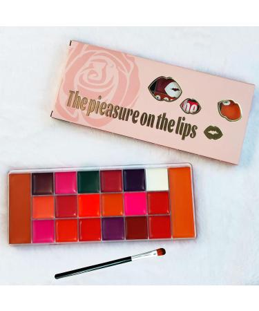 Lip Gloss Palette | 20 Shades of Lip Colors - Sweat-Resistant Smudge-Proof Tinted Blush for Evening Wedding Date - Buy Online on GoSupps.com