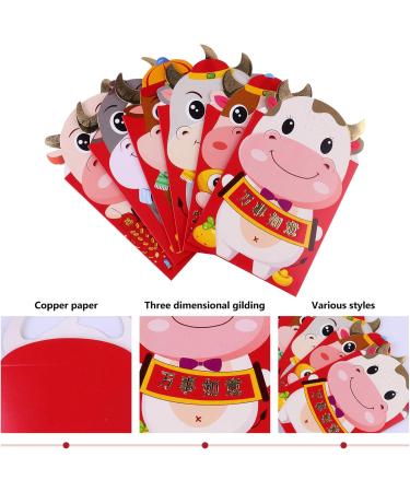 MAGICLULU 72 Pcs Ox Zodiac Red Packet Hong Bao Wedding Chinese New Year Red Packet Spring Festival Money New Year Red Envelopes Wallets for Mini Gifts Child 250g Copper Paper Asia Christmas - Buy Online on GoSupps.com