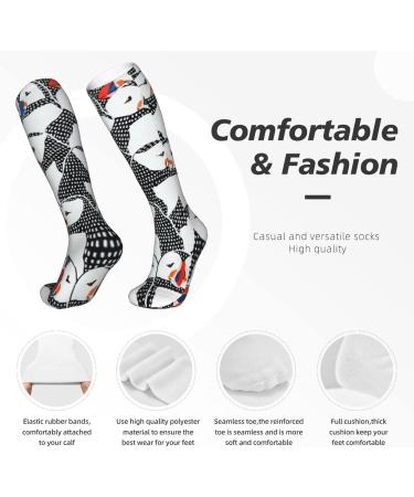 Puffin Drawing Compression Socks for Men & Women | 15-20 mmHg Support for Running & Cycling - Buy Online on GoSupps.com