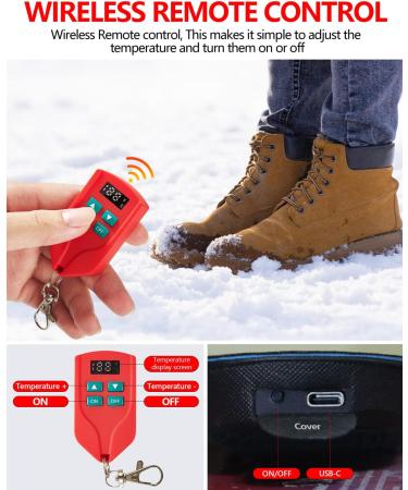 Heated Rechargeable Electric Insoles with Remote Control - Medium Size | Foot Warmers for Men and Women - Ideal for Winter Sports and Outdoor Activities - Buy Online on GoSupps.com