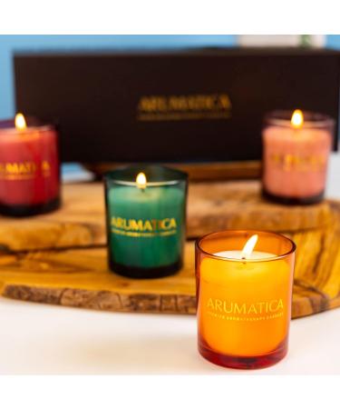 ARUMATICA Premium Aromatherapy Candles | Scented Candle Gift Set for Women | Stress Relief & Relaxation | 4 Pack - Ideal Self Care Gifts for Bath | International Shipping Available - Buy Online on GoSupps.com