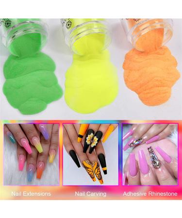 Saviland Acrylic Powder Set Glows in the Dark Acrylic Nail Powder 10 Luminous Colors Professional Polymer Powder for Nail Extension Nail Carving  Halloween Nails Design  Fall French Nails  Gift for Women A-Luminous glows i - Buy Online on GoSupps.com