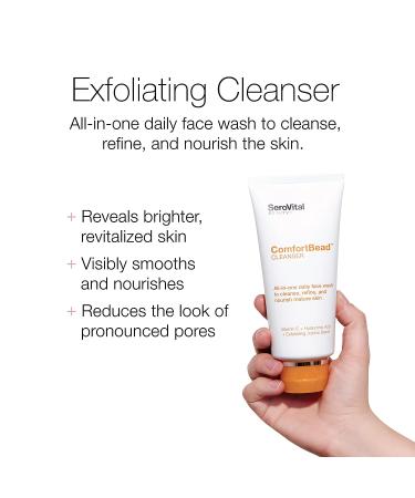 SeroVital Beauty ComfortBead Cleanser for Women - Gentle Exfoliating Foaming Face Wash for Mature Skin - Buy Online on GoSupps.com