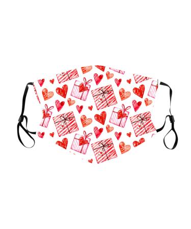 ZQP Christmas Valentine's Day Face_Masks for Adult Resuable Washable Printed Face Bandanas Breathable for Outdoor Working Traving Camping