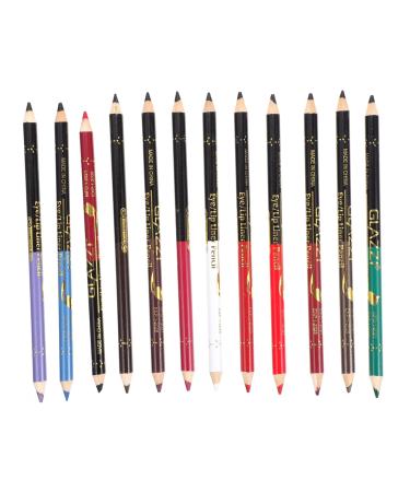 Beavorty 24 pcs lip liner eyeliner black eyebrow pencil gel eyeliner eyebrow liner lip pencil double head set
