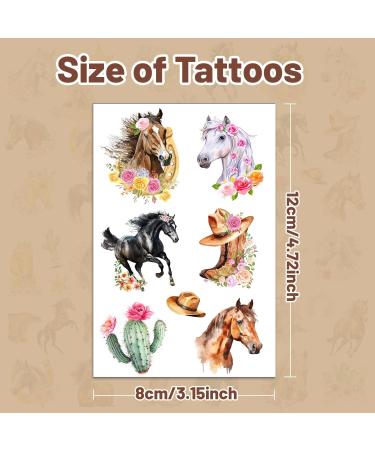 Horse Cowgirl Temporary Tattoos Horse Party Favors Tattoos Stickers for Cowgirl Birthday Party Decorations Supplies Gifts for Kids Girls - Buy Online on GoSupps.com