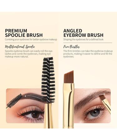 Docolor Eyebrow Brush Duo - Professional Angled Brow Brush and Spoolie for Precise Brow Shaping and Grooming - White - Buy Online on GoSupps.com