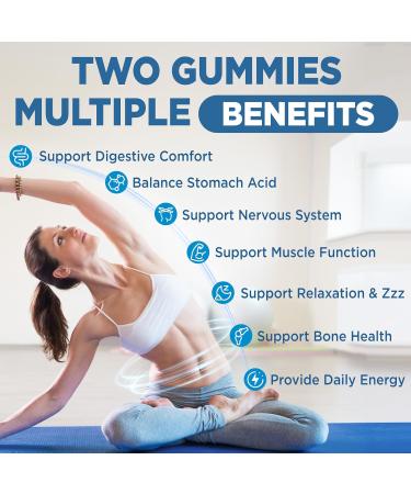 NATISLAND Magnesium Carbonate Gummies 500mg Chewable Magnesium Supplement for Digestive Support Muscle & Nerve Health with Zinc B6 & D3 Sugar Free Vegan Mixed Berry Flavor 60 Counts - Buy Online on GoSupps.com