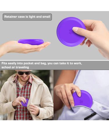 BVN 2 PCs Slim Retainer Case - Orthodontic Dental Storage for Braces Mouth Guard and Teeth Aligners - Purple/Violet - Buy Online on GoSupps.com