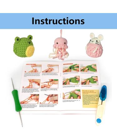 MINMUNJIU Crochet Kit for Beginners - 3 Pack Cute Small Crochet Animal Kit with Detailed Course Materials and Step-by-Step Video Tutorials - Buy Online on GoSupps.com