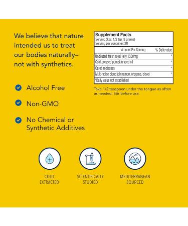 NORTH AMERICAN HERB & SPICE Royal Oil - 2 fl. oz. - Raw Royal Jelly - Healthy Adrenal Support Fights Stress - High in 10-HDA & B Vitamins - Non-GMO - 20 Servings - Buy Online on GoSupps.com