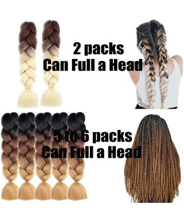 Fanfyfyu Ombre Braiding Hair - 3 Pack Kanekalon Jumbo Braid Extensions 24 Inch Box Braids for Stunning Hair Art - Buy Online on GoSupps.com