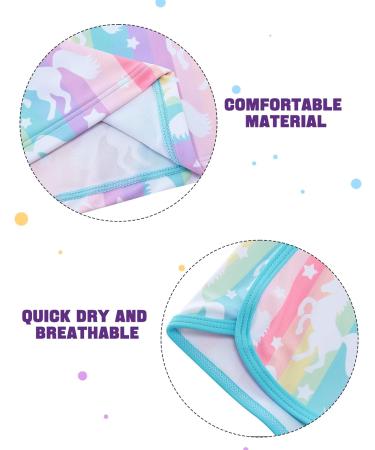 Girls Long Sleeve Two Piece Swimsuit - UPF 50+ Protection - Blue Unicorn - Ages 3-4 to 10 Years - Buy Online on GoSupps.com