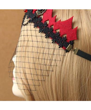 Lurrose Halloween Gothic Crown Hairband | Vampire Queen Lace Headband for Girls | International Shipping - Buy Online on GoSupps.com