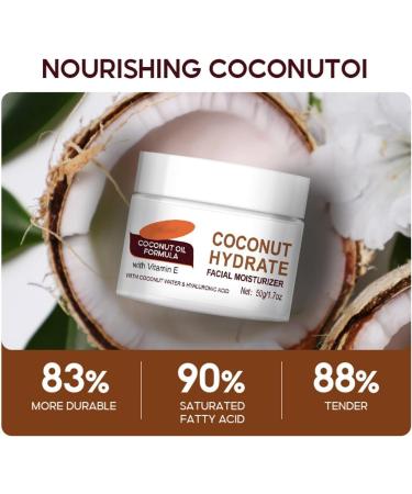 Coconut Oil Face Cream - Moisturiser Face Women - Mild Coconut Oil Night Cream for Dry Skin - Multipurpose Cream for Face Care - Deep Nourishment - Skincare Product with Silky Texture - Buy Online on GoSupps.com