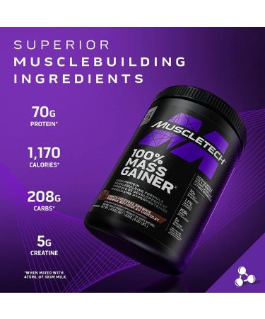 MuscleTech Mass Gainer MuscleTech 100% Mass Gainer Protein Powder Protein Powder for Muscle Gain Whey Protein + Muscle Builder Weight Gainer Protein Powder Creatine Supplements Chocolate Fudge Brownie 4 Pounds - Buy Online on GoSupps.com
