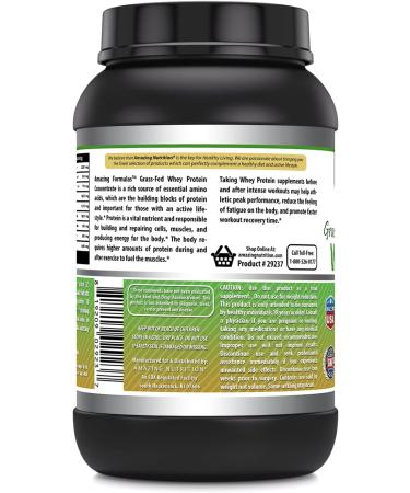 Amazing Formulas Grass-Fed Whey Protein Powder - 2 Lbs Vanilla Non-GMO Gluten-Free Made in USA - International Shipping Available - Buy Online on GoSupps.com