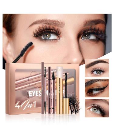 4-in-1 Eye Make-Up Set for Women & Girls | Perfect Gift with Eyebrow Pencil Eyeliner Mascara & False Eyelashes | Ideal for Beginners - Buy Online on GoSupps.com
