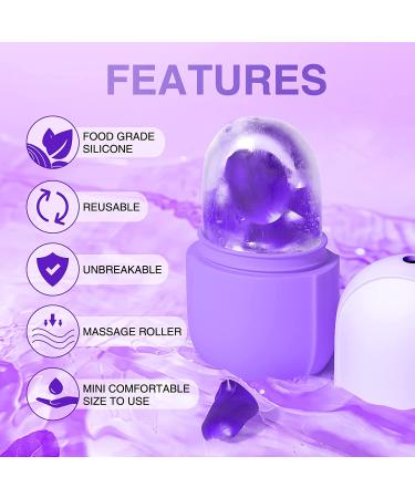 Beauty Ice Roller for Face, Eye & Neck - Enhance Skin Glow, Tighten Pores, & Reduce Wrinkles - Reusable Facial Tool for Acne - Purple - Buy Online on GoSupps.com