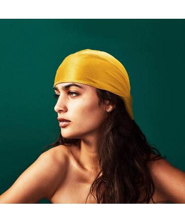 Hairizone Silky Durag Head Wrap for Men - Gold Doo Rags for Perfect Waves | International Shipping Available - Buy Online on GoSupps.com