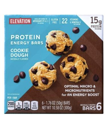 Generic Elevation Cookie Dough Protein Meal Bar Gluten Free 6 Bars Optimal Macros & Nutrients 15g protein 22 key vitamins Cookie Dough 1 Box - Buy Online on GoSupps.com