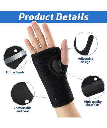 2x Carpal Tunnel Wrist Braces for Night Support - Black Classic Style - Buy Online on GoSupps.com