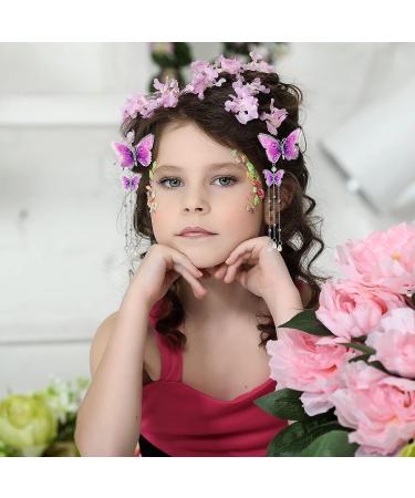 Bright Color Butterfly Hair Clips - 8 Pcs Tassel Organza Hair Pins for Women & Girls | Wedding Hair Accessories - Buy Online on GoSupps.com