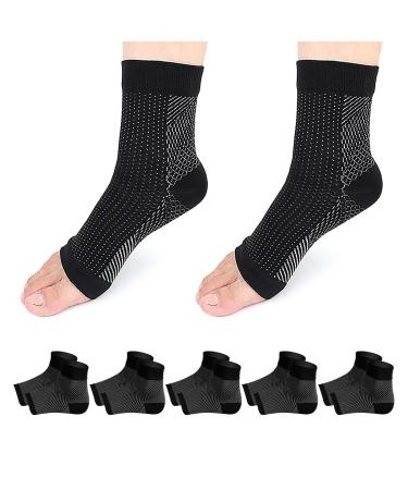 Cimvidi compression socks 5 pairs of elastic socks Half socks Open toe socks Functional compression socks for swelling plantar fasciitis neuropathic pain