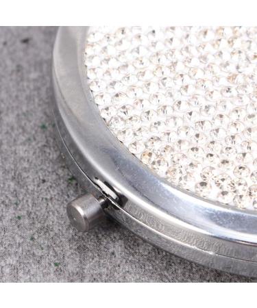 1pc Cosmetic Pocket Mirror Round Makeup Mirror Bling Makeup Mirror Pocket Purse Mirrors Rhinestone Mirror Handheld Small Mirror Metal Purse Mirror White Hand Mirror Travel Foldable - Buy Online on GoSupps.com
