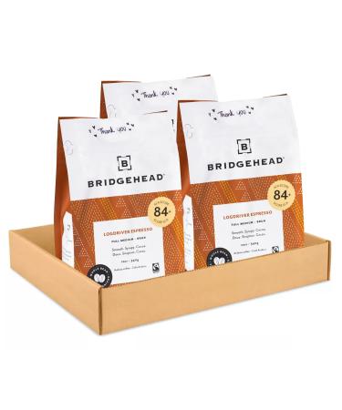 Bridgehead Coffee- Logdriver Espresso- 3 pack | Full Medium Coffee | Whole Bean Coffee | 340 g - 12 oz each pack | Organic | Fairtrade | Sustainable | proudly Canadian Logdriver Espresso 1.02 kg (Pack of 1)