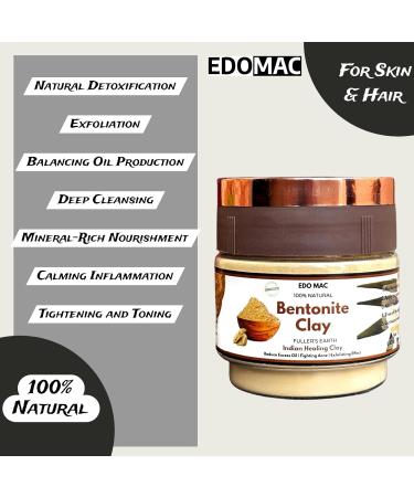 EDOMAC Bentonite Clay Powder - 100% Natural Healing Clay for Deep Cleansing Exfoliation & Detox for Skin & Hair | 5.3 oz - Ships Internationally - Buy Online on GoSupps.com