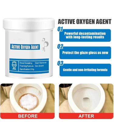 Toilet Bowl Cleaner Powder | Toilet Bowl Cleaner Powder | Active Oxygen Agent for Kitchen Toilet Pipe Dredging Shrigm 250g - Buy Online on GoSupps.com