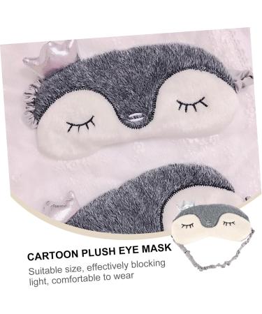 Beaupretty Cartoon Blindfold - 2 Pcs Cute Eye Patch for Sleep Plush Toy Eye Cover & Eye Massager | Soft Faux Fur Satin Sleep Mask - Buy Online on GoSupps.com