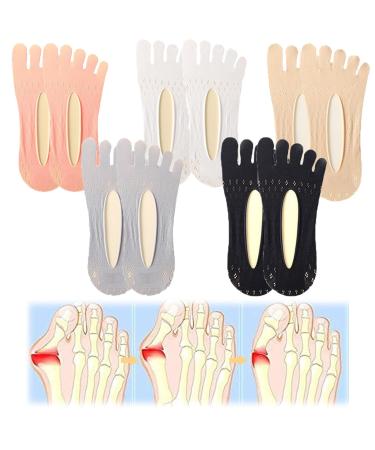 LSNTUU Orthoes Bunion Relief Socks for Women Orthopedic Toe Compression Sock Orthopedic Bunion Corrector Socks (multi 5pair)