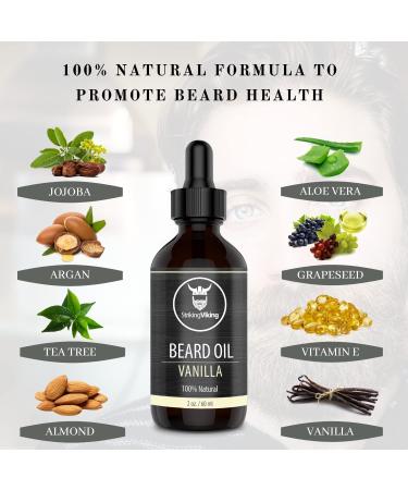 Striking Viking Vanilla Beard Oil - 100% Natural Beard Conditioner - 2 oz - Buy Online on GoSupps.com