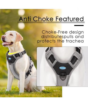 Thinkpet Anti-Zug Dog Harness - Adjustable & Breathable with Handle Reflective Design for Easy Control | Size L - Bright Black - Buy Online on GoSupps.com