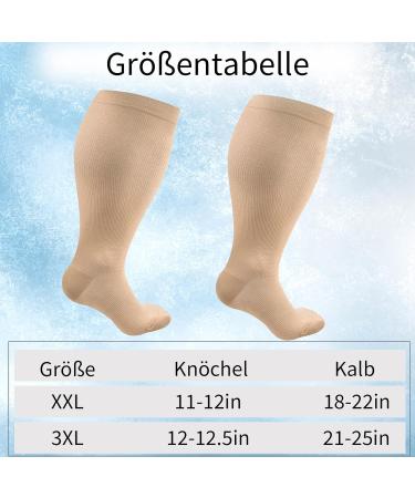 Miniclosss Compression Stockings for Thick Calves - Plus Size & Comfort Fit for Travel & Sports (XXL 3XL) - Buy Online on GoSupps.com