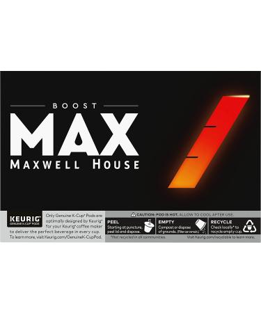 Maxwell House Max Boost Medium Roast K-Cup Pods - 1.75X Caffeine (72ct) - Coffee for Stronger Mornings - Buy Online on GoSupps.com