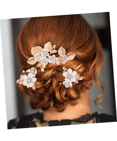 HONMEET 1 Set Leaves and Flowers Hair Comb Decorative Hair Clips Headgear Decorative Hair Combs Tiara Suits for Women Hair Accessories Wedding Hair Pins Hair Holder Zinc Alloy - Buy Online on GoSupps.com
