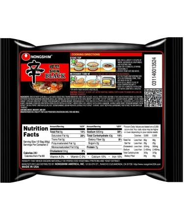 NongShim Shin Black Ramyun Noodle Soup Premium Beef Bone Broth 4.6 Ounce (16 Pack) - Buy Online on GoSupps.com