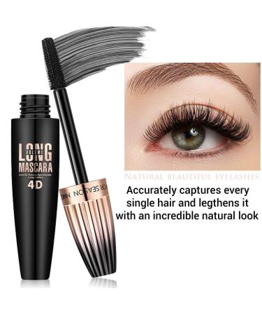 4D Silk Fiber Waterproof Mascara for Volume & Length - Black Mascara for Thicker, Long-Lasting, Curly Eyelashes - Buy Online on GoSupps.com