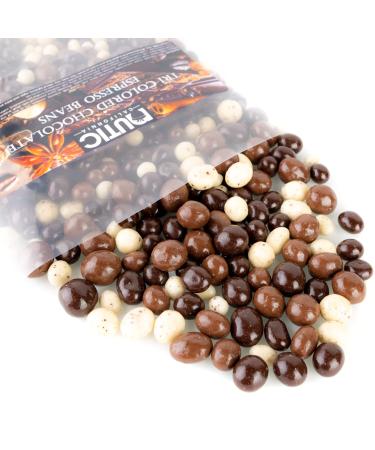 Chocolate Covered Espresso Beans Assortment - White, Milk, Dark | 1lb Bulk Candy - Buy Online on GoSupps.com