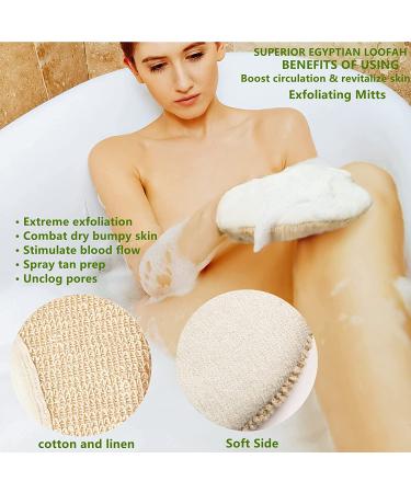 ATTEASAY Exfoliating Loofah Back Scrubber - 5 Pack | Eco-Friendly Biodegradable Body Scrubber Set for Women and Men - Buy Online on GoSupps.com