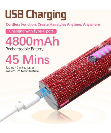 Buy Cordless Hair Straightener - Mini Flat Iron with 4800mAh Battery Fast Heating & Anti-Burn Perfect for Travel - Ideal for Girls & Women - Buy Online on GoSupps.com