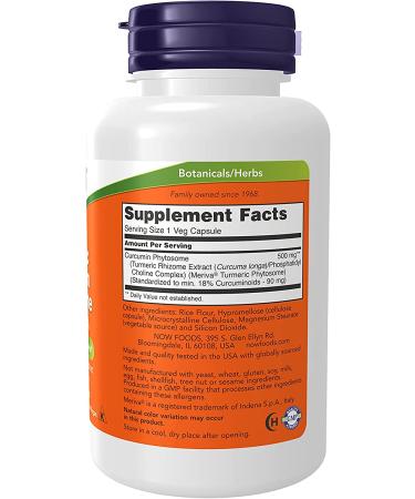 Buy Now Foods Curcumin Phytosome 60 Veg Capsules - Powerful Antioxidant & Anti-Inflammatory Supplement - Buy Online on GoSupps.com