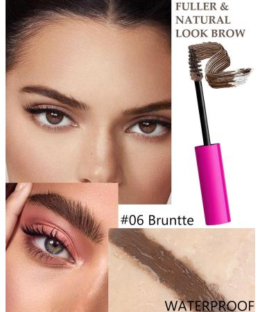 Waterproof Tinted Brow Gel Kit - Brunctte Thickening Eyebrow Mascara & Clear Setting Glue | Long Lasting Eyebrow Filler Brow Lift & Sculpt in Light Medium Dark Brown - Set 06 - Buy Online on GoSupps.com