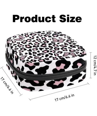 Rosa Leopard Butterfly Menstrual Pad Storage Bag - Portable Zip Pocket for Teens & Women - Buy Online on GoSupps.com