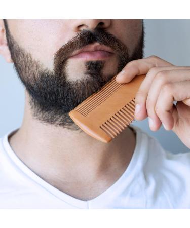 3pc Beard Comb Brush Set with Natural Boar Bristle and Wood Combs - Men's Grooming Kit with Velvet Travel Pouch - Buy Online on GoSupps.com