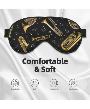 Unisex Musical Instruments Print Eye Mask - Soft Adjustable Sleeping Face Mask for Optimal Comfort - Buy Online on GoSupps.com